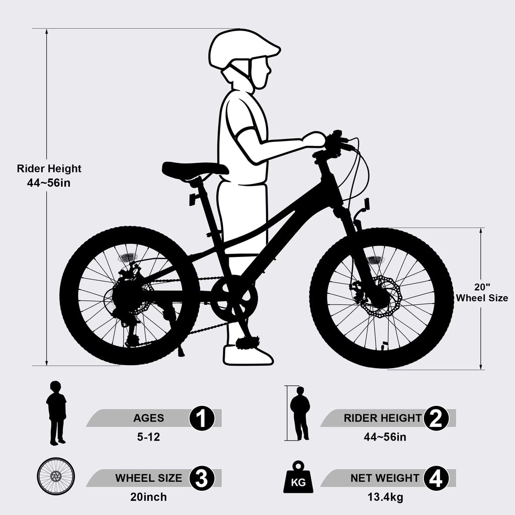 20 inch Kids Mountain Bike Aluminum Alloy Frame K206306