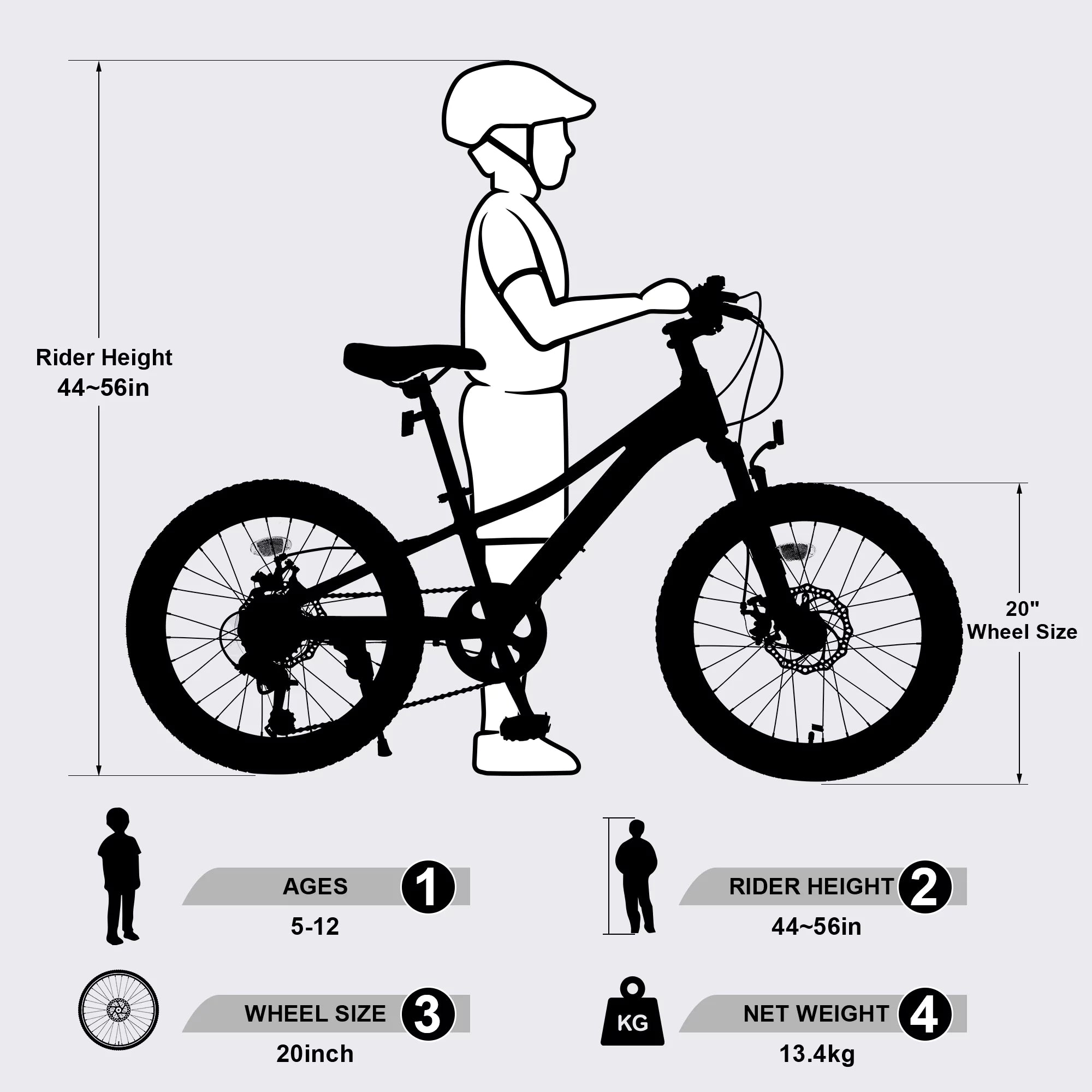 20 inch Kids Mountain Bike Aluminum Alloy Frame K206306