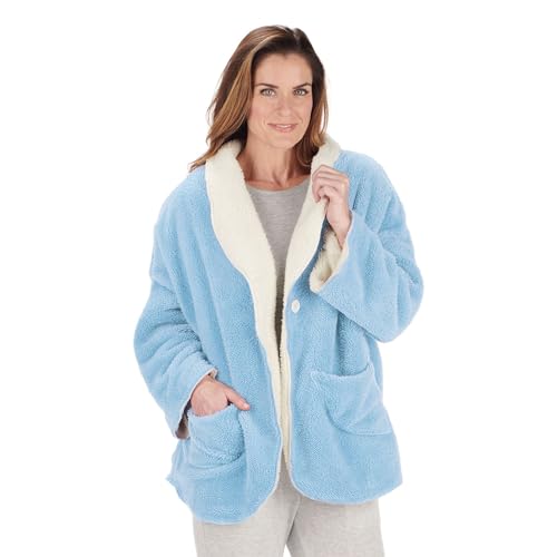 CATALOG CLASSICS Womens Bed Jacket with Pockets, Fleece Bed Jackets for Women