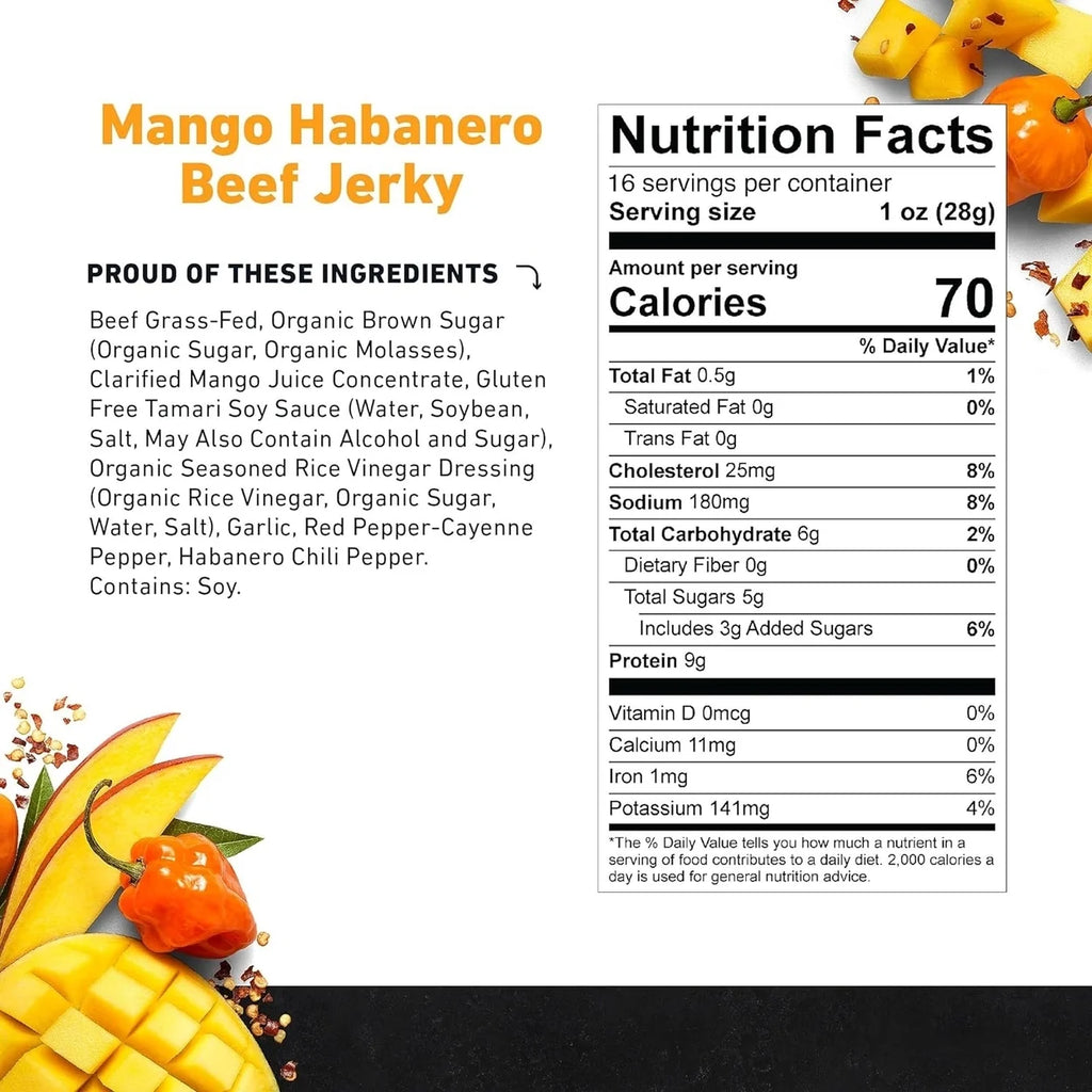 Mango Habanero Beef Jerky 16 Ounce K24938