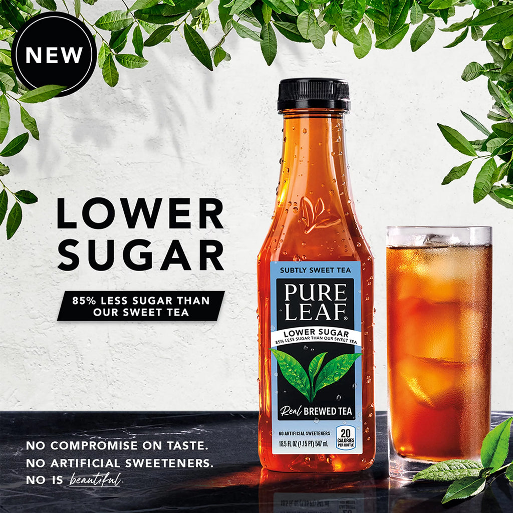 Iced Tea, Subtly Sweet, Lower Sugar, 18.5 oz Bottles (Pack of 12) J943