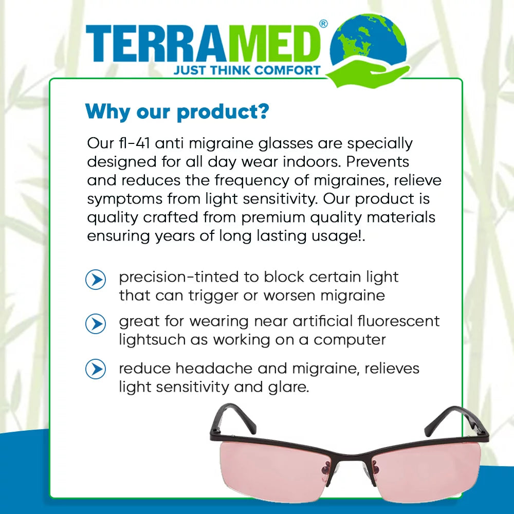 Migraine Glasses for Light Sensitivity and Eye Strain Relief M543
