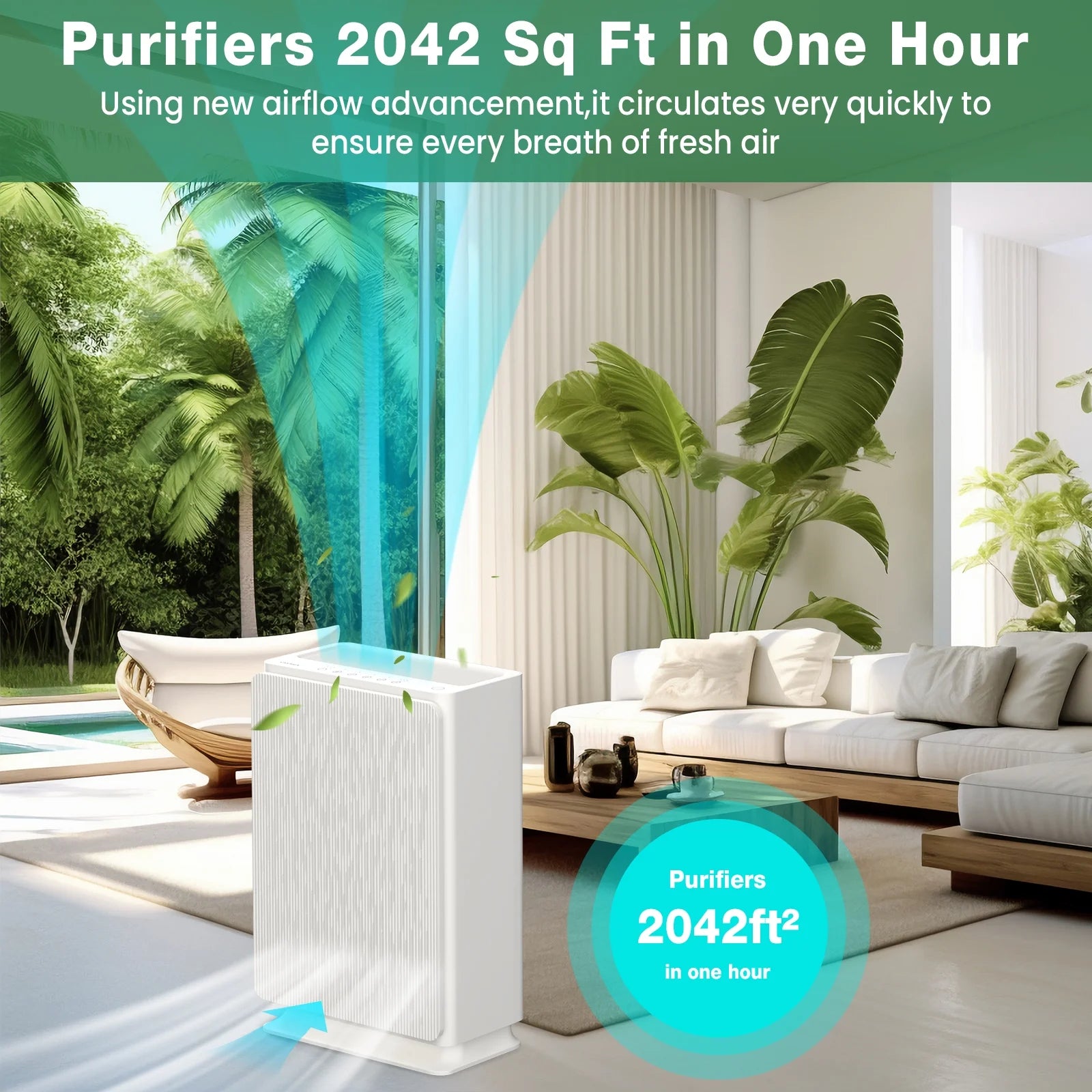 HEPA Air Purifier for Pets, Pollen, Dust, Smoke, Large Room Bedroom S304248