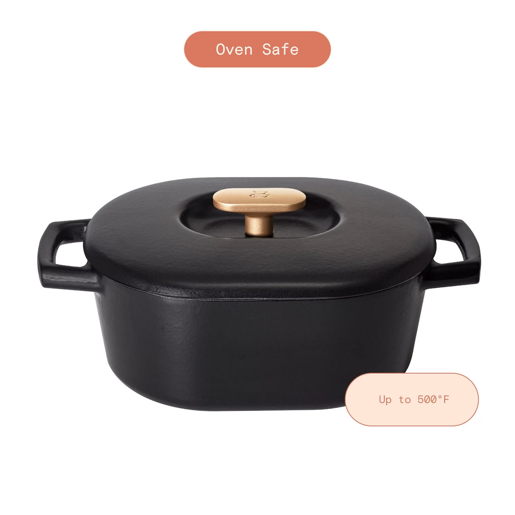 6 Quart Enamel Dutch Oven, Black Sesame Y718648