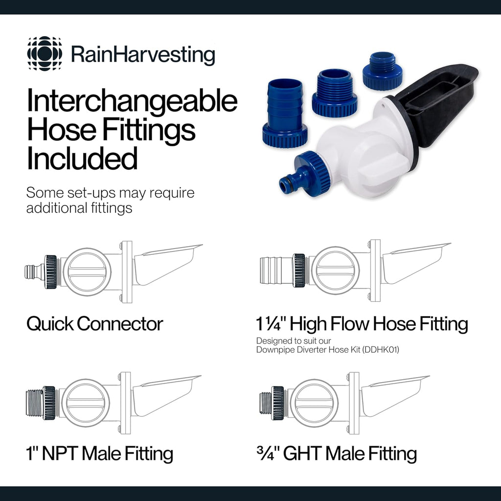 Rectangular Downspout Diverter for Rain Water Collection, Fits 2" x 3" Pipe T2453