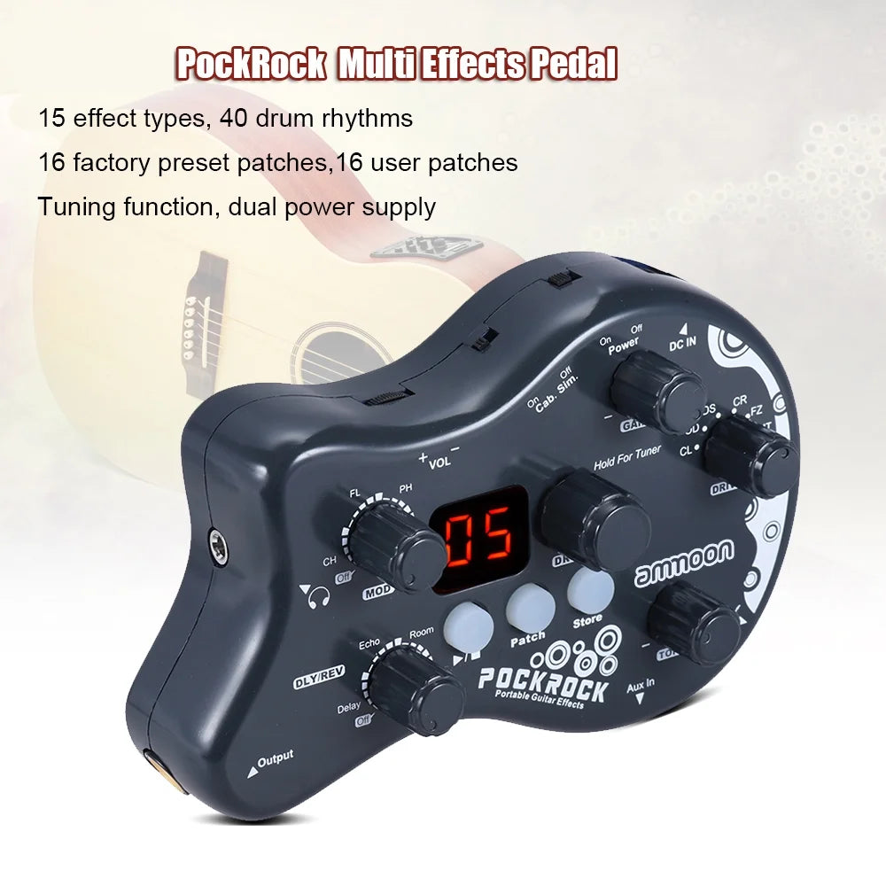 Portable Guitar Multi-effects Processor Effect Pedal E45218