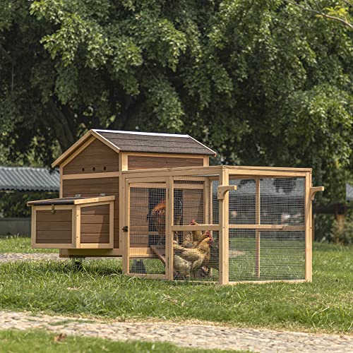 Mobile Chicken Coop with Wheels and Removable Bottom U424