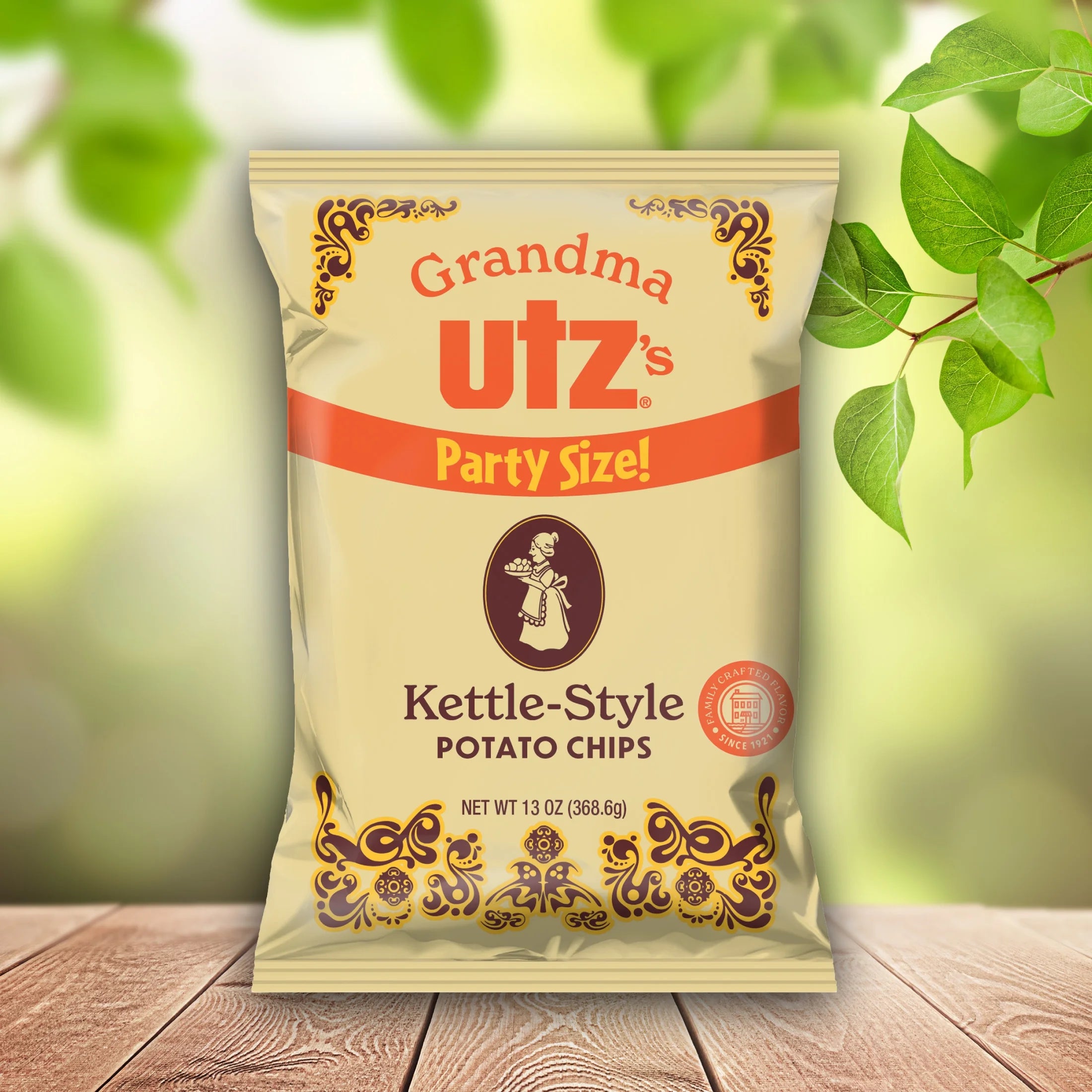 Kettle-Style Potato Chips, Gluten-Free, Party Size, 13 oz R37087