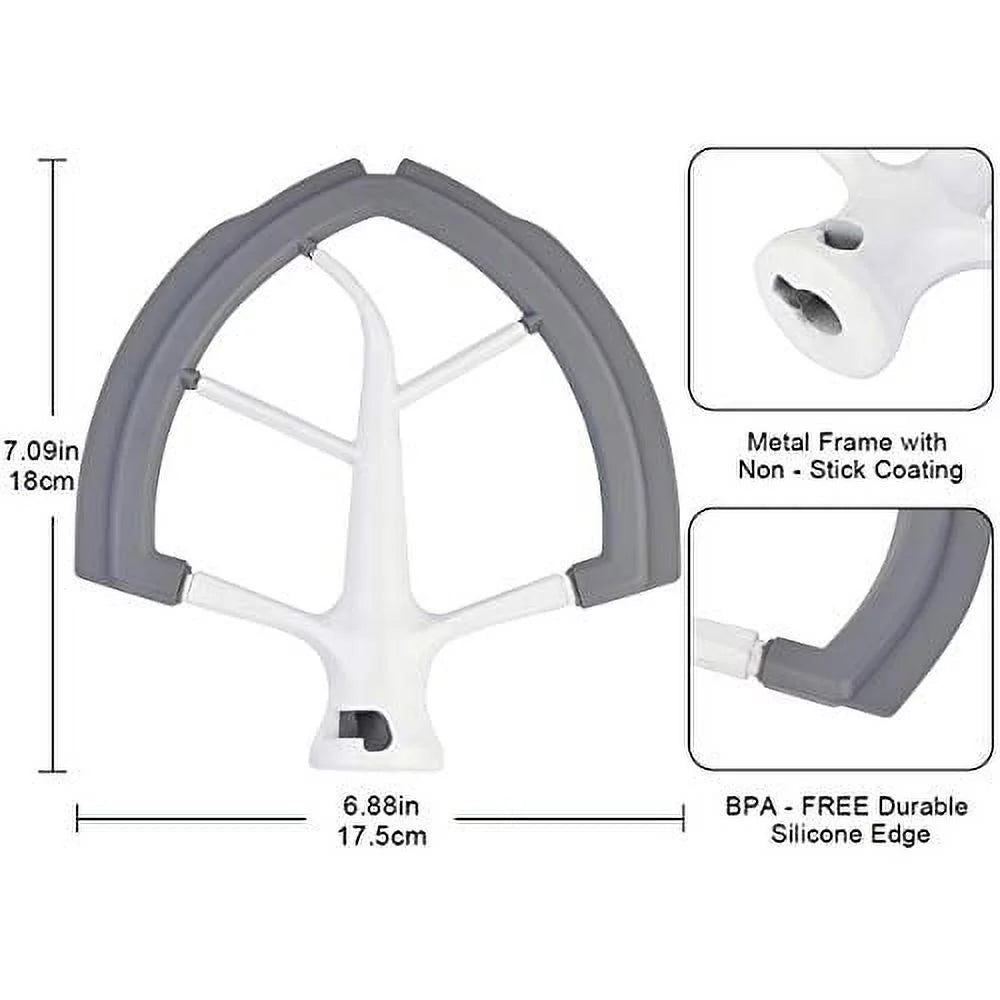 Flex Edge Beater for Bowl-Lift Stand Mixer, 6 Quart Flat Paddle with Silicone Edges S545617