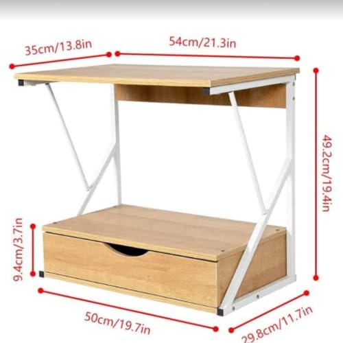 Wooden Microwave Stand with Drawer for Kitchen Storage O2517