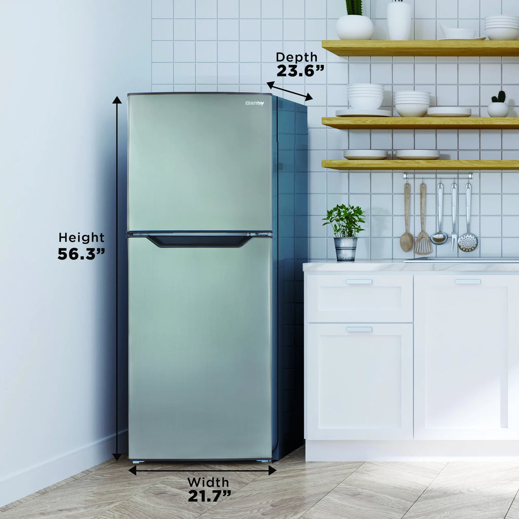 Top Freezer Refrigerator 7.0 Cu Ft Frost Free Stainless I180