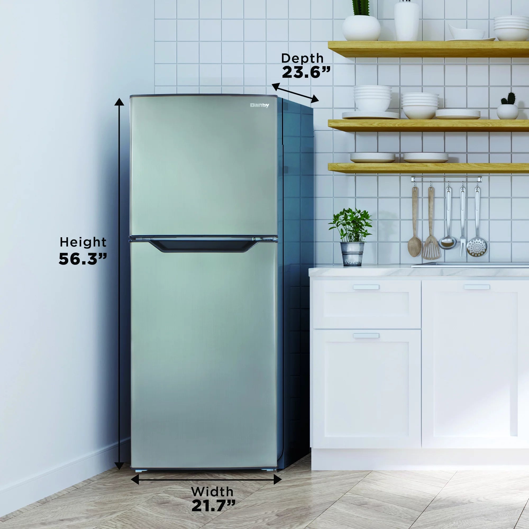 Top Freezer Refrigerator 7.0 Cu Ft Frost Free Stainless I180