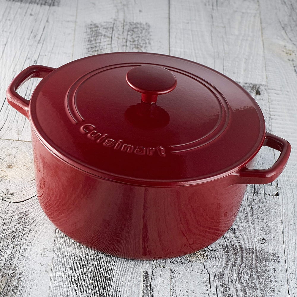 Enameled Cast Iron 5 Qt Covered Casserole, Cardinal Red T7794