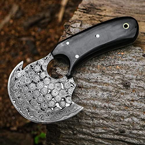 Ulu Knife with Damascus Steel Blade and Stabilized Handle T78085