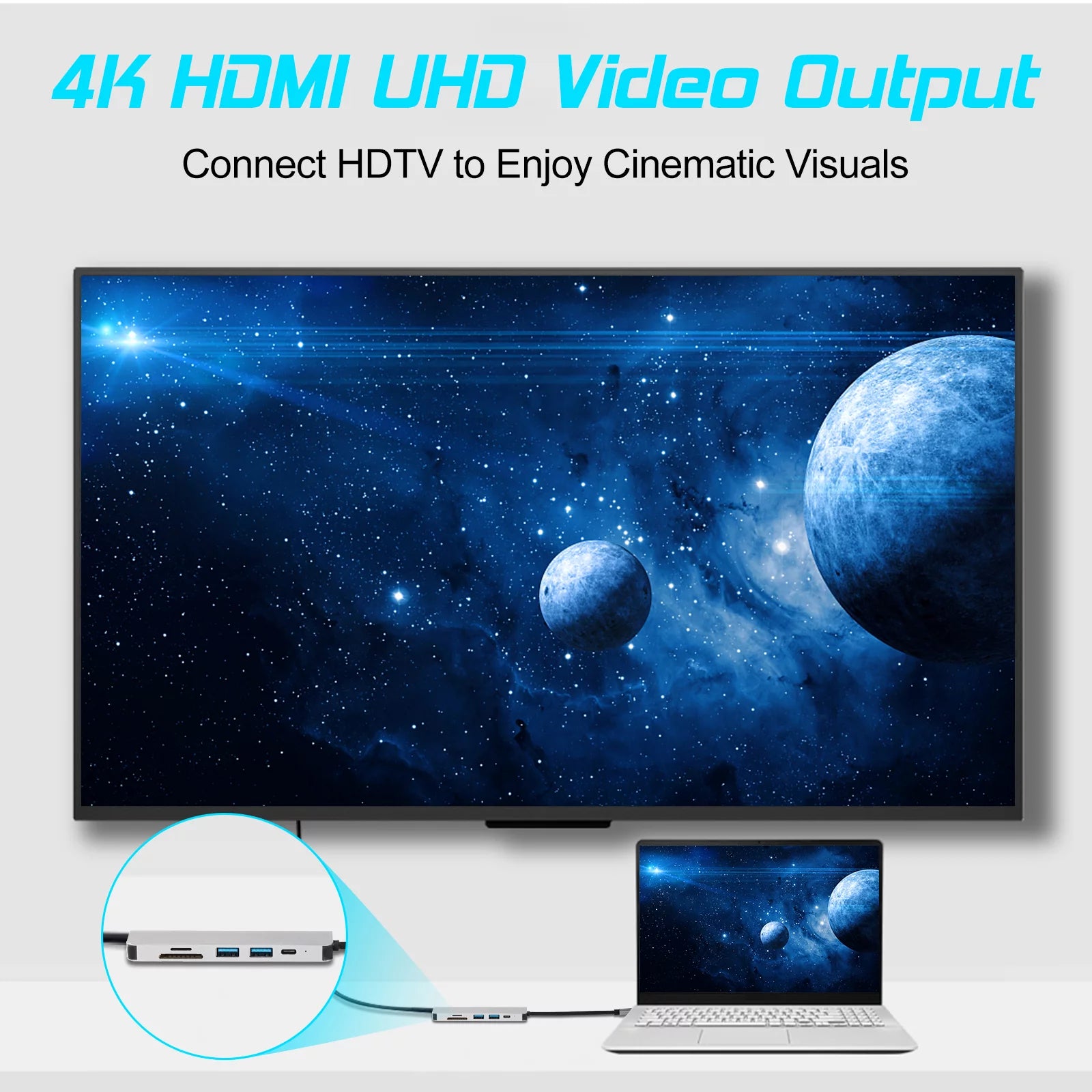USB-C Hub 6-in-1 Multiport Adapter with 4K HDMI, USB 3.0, SD/TF Card Reader R36745