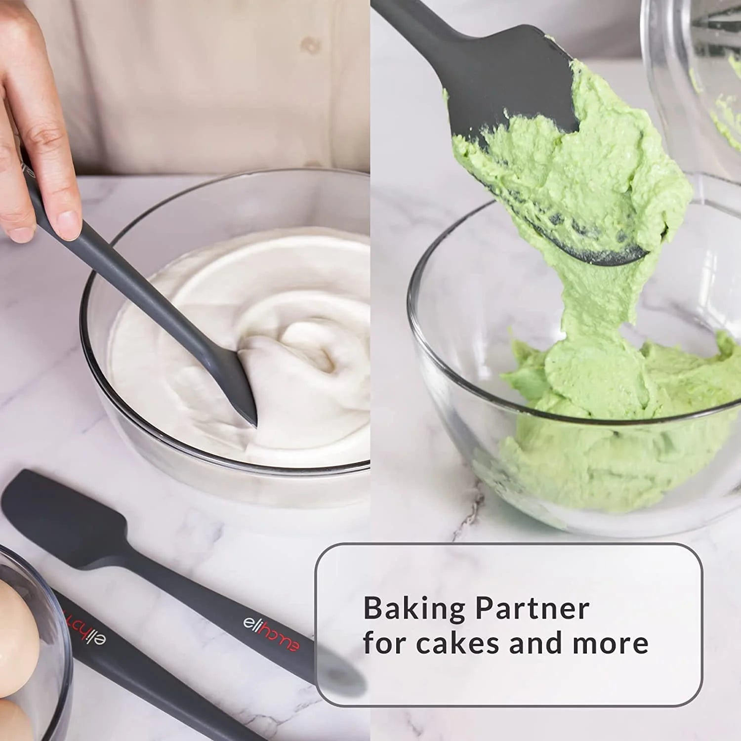 Silicone Spatula Set 3 Piece, Heat Resistant Non Stick Kitchen Scraper for Cooking and Baking Q91309