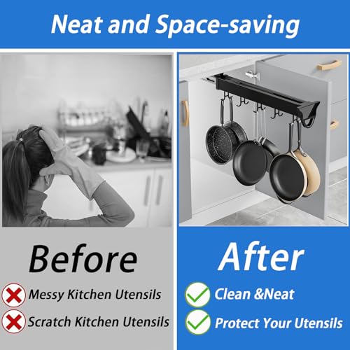 Broom and Mop Organizer, Hanging Storage Rack for Kitchen, Closet, Garage O620752