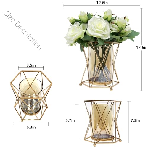 Silk Peony Bouquet in Vase, Artificial Flowers for Home Decor H5956