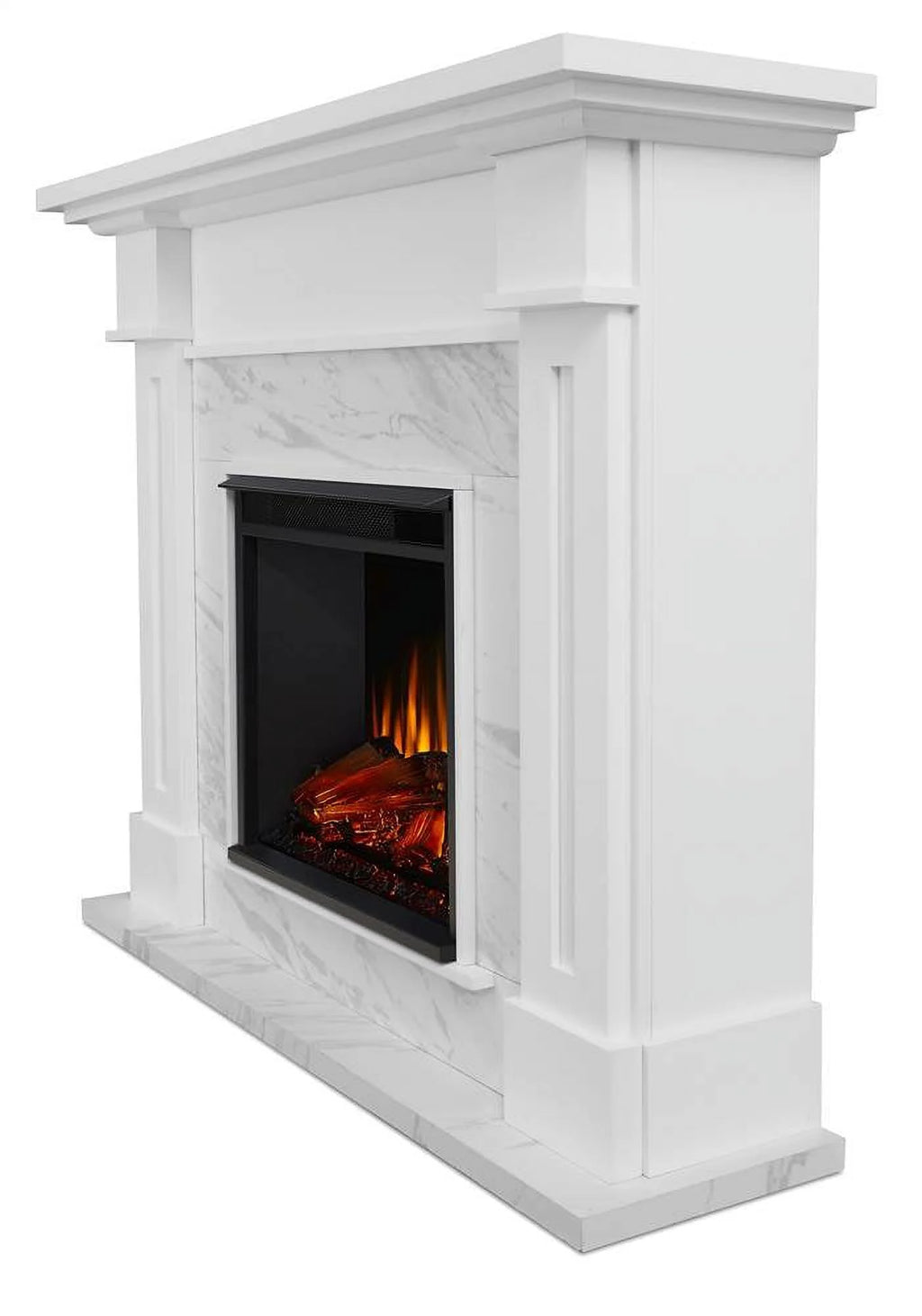 Electric Fireplace in White Marble K2234