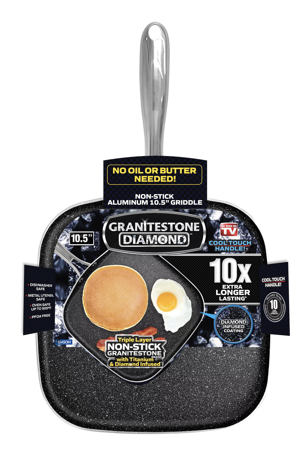 Non-Stick Square Griddle Pan, 10.5 Inches J712