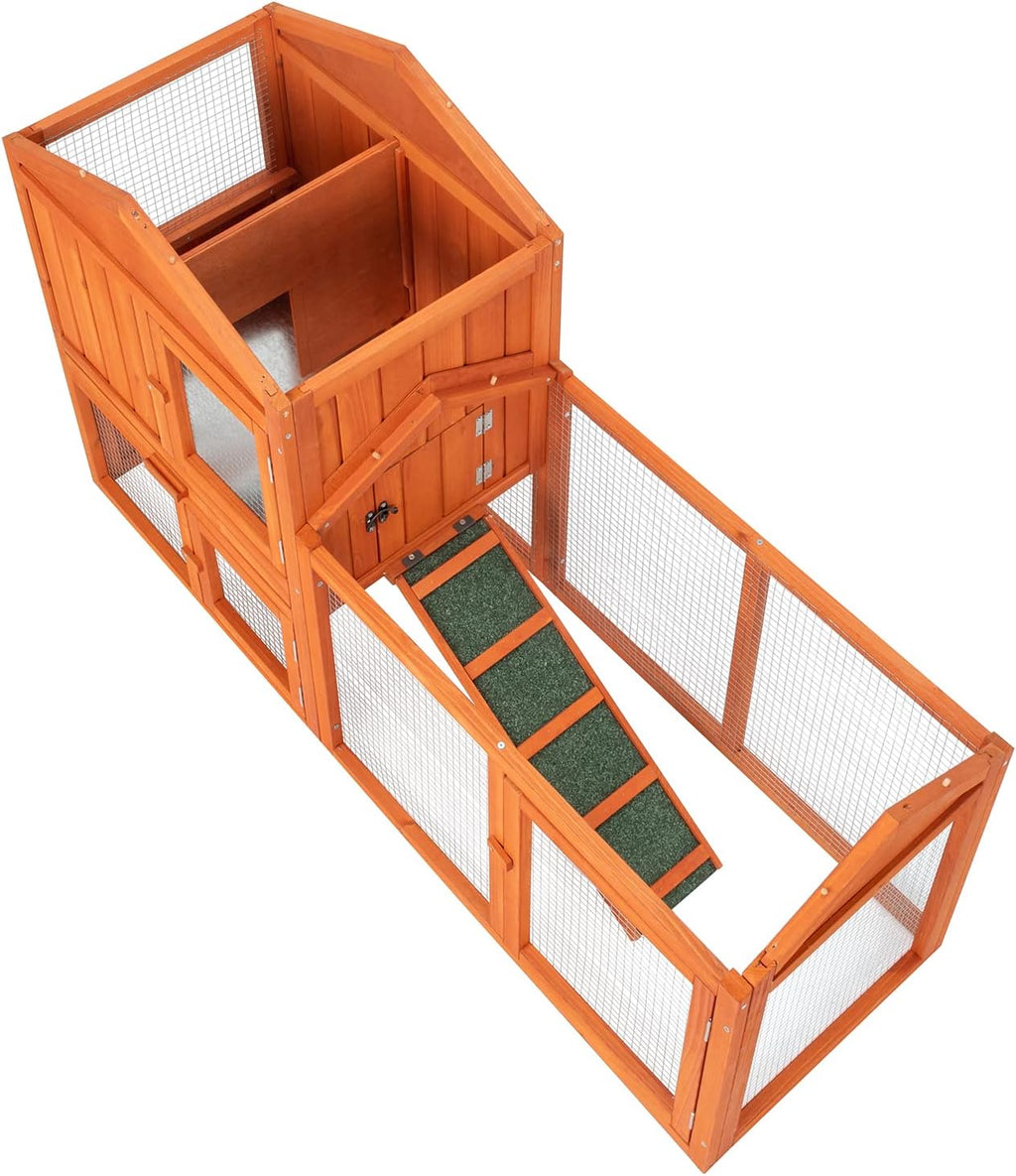 Wooden Chicken Coop with Wheels for Small Animals P671312