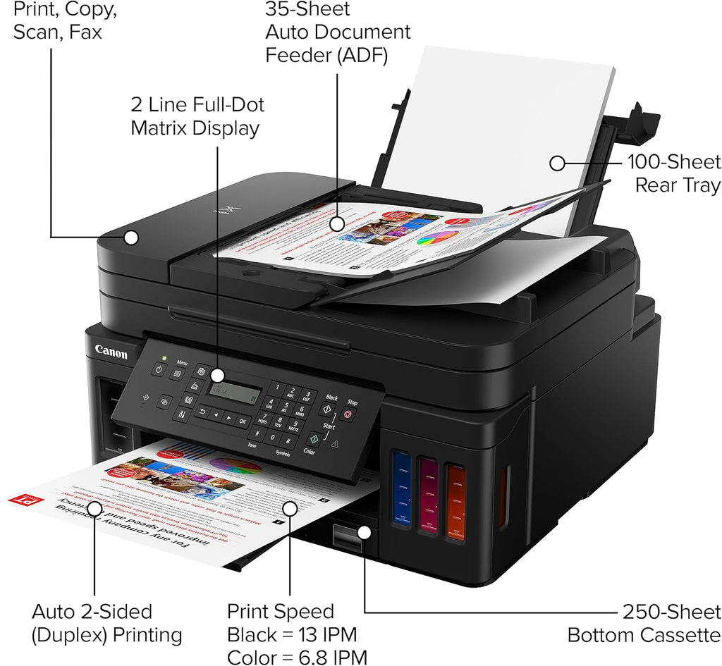 Wireless All-in-One Supertank Printer with Copier, Scanner, Fax and ADF L406