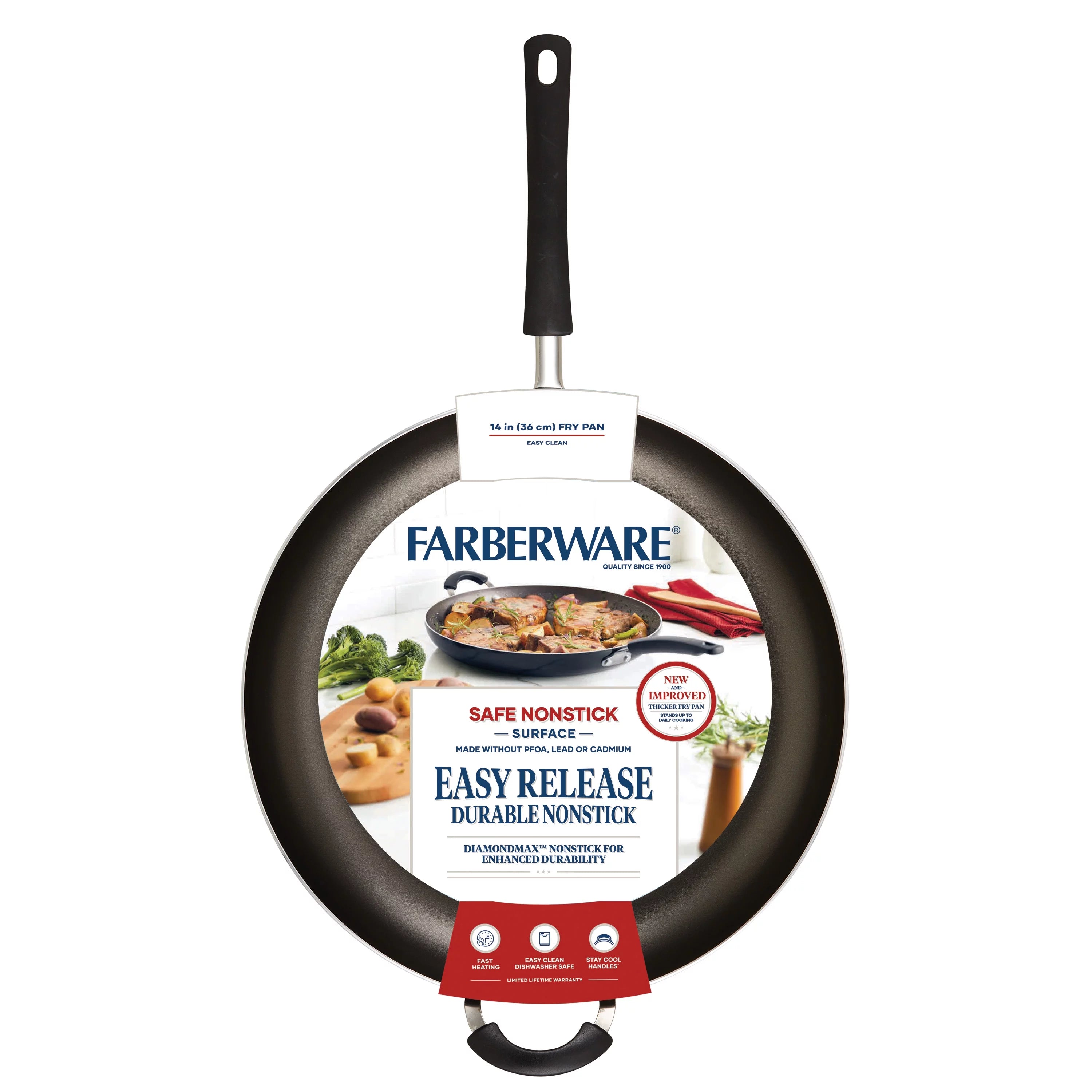 Nonstick Frying Pan with Helper Handle, 14 Inch J393549