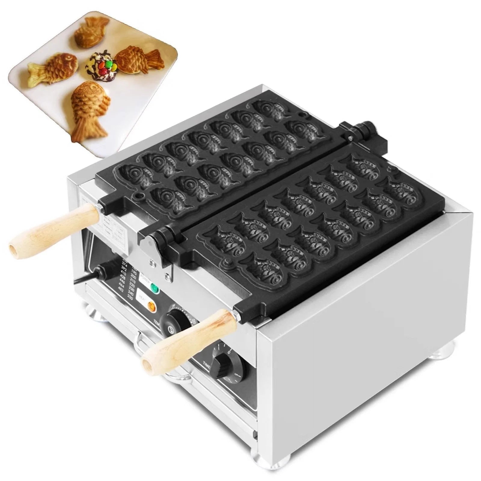 Fish Shape Waffle Maker with 14 Mini Pancake Molds M29296