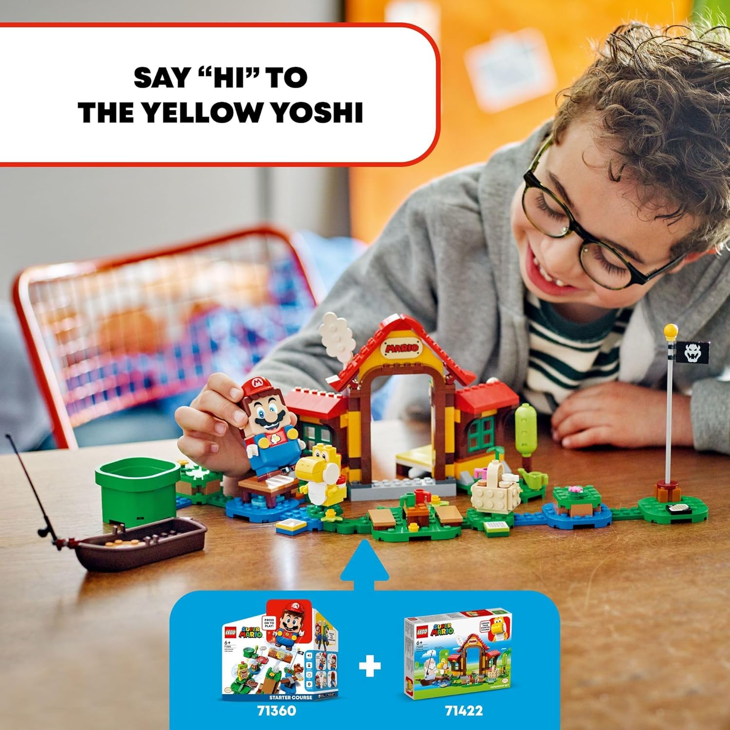 Picnic at Mario's House Expansion Set with Yellow Yoshi Figure G370