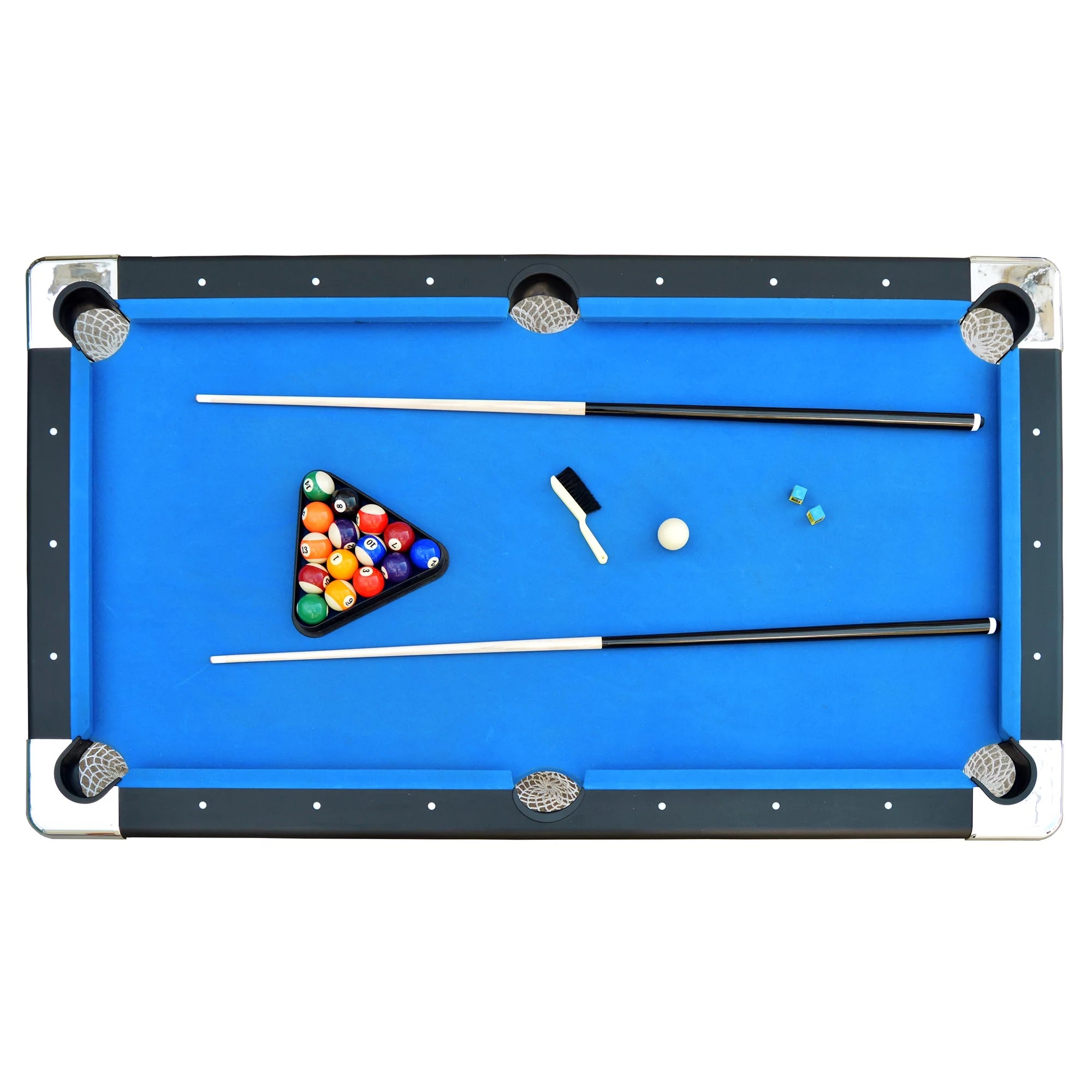 Folding 6 ft. Pool Table, Blue Felt Q593