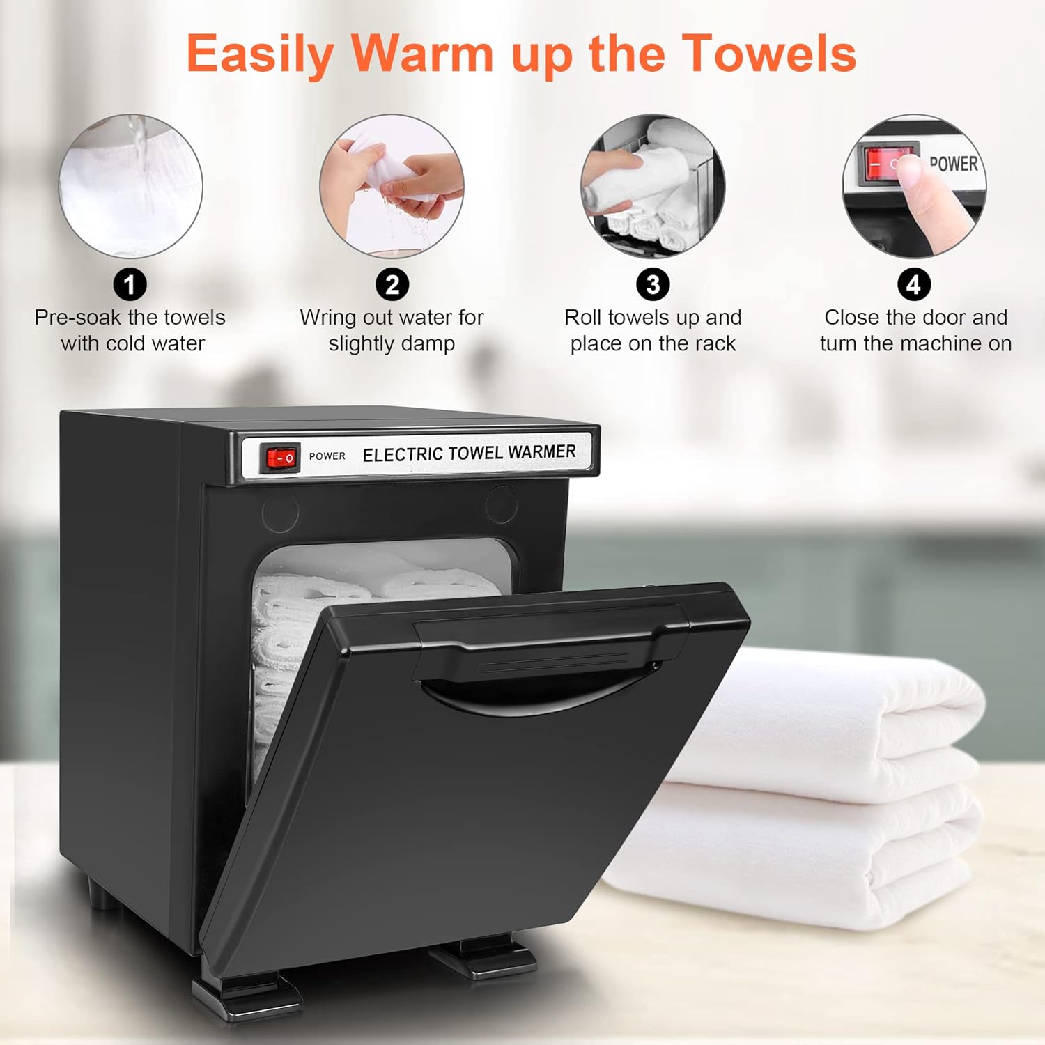 Mini Hot Towel Warmer 5L Heating Cabinet for Spa, Bathroom, Salon H763627