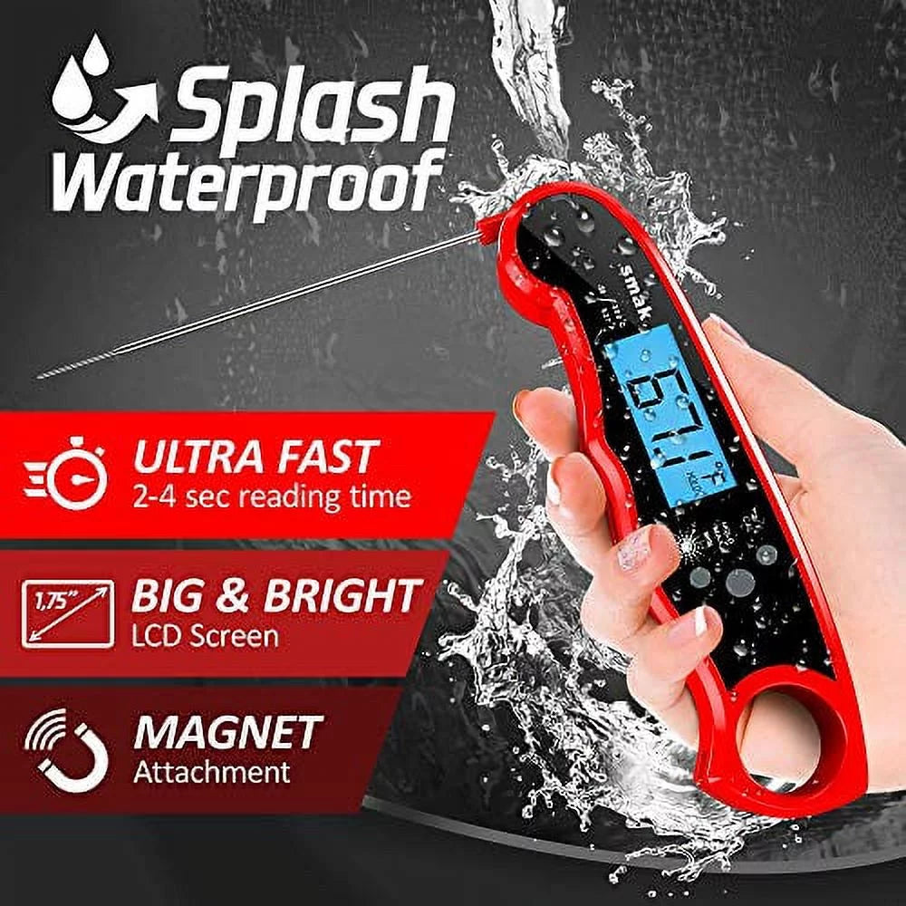 Instant Read Meat Thermometer with Backlight LCD for BBQ Grilling V70753