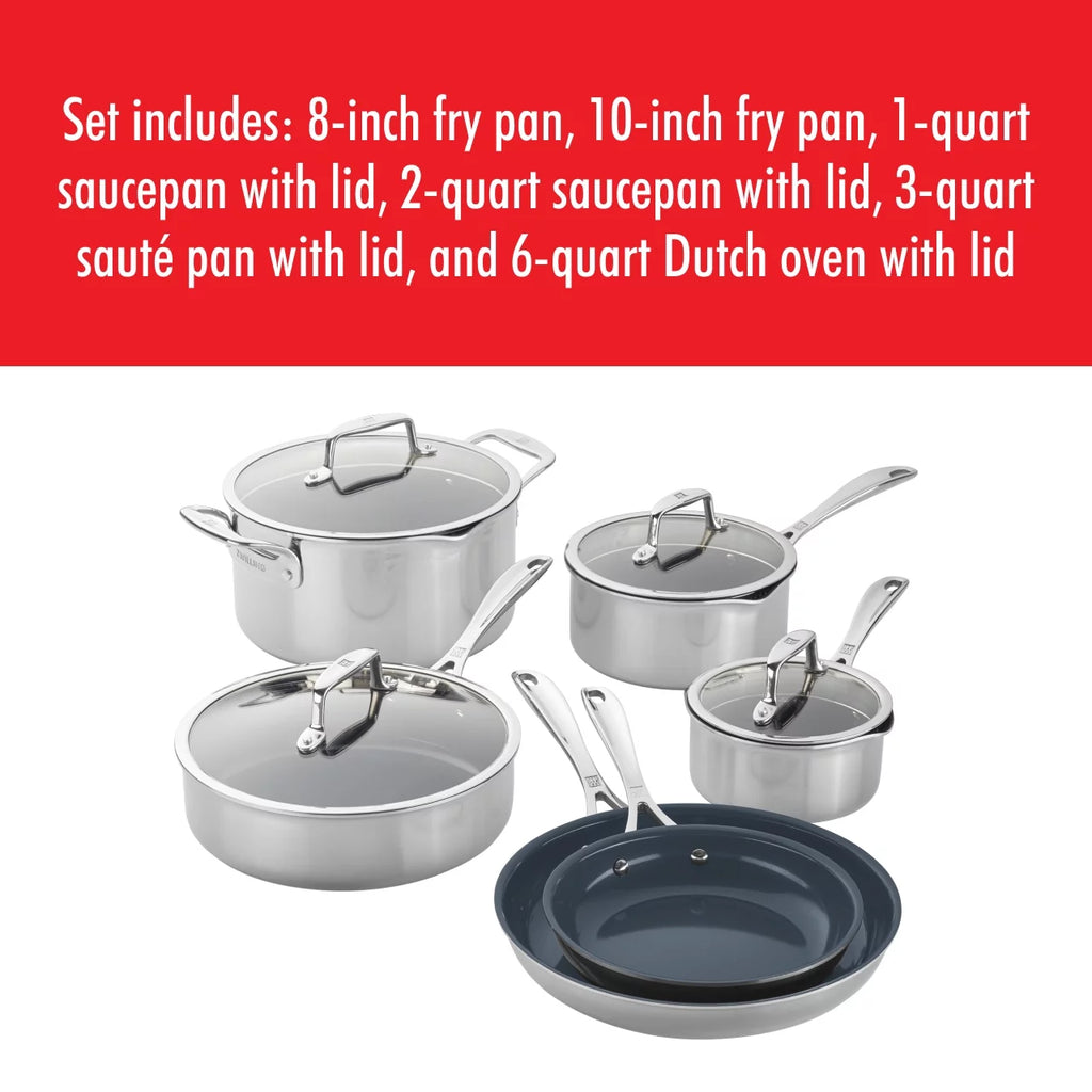 Stainless Steel Ceramic Nonstick Fry Pan with Lid X829