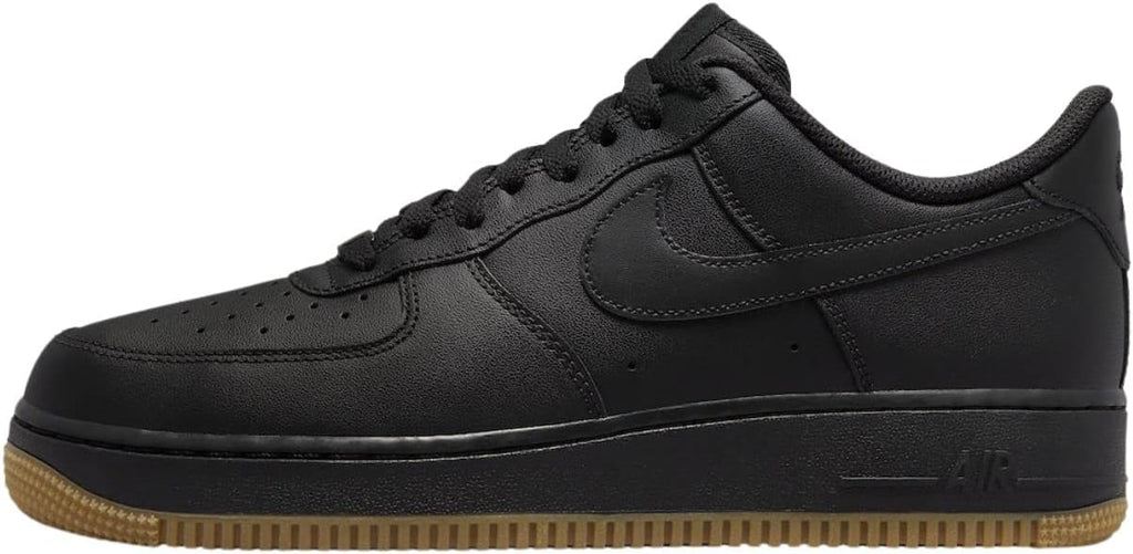 Nike Men's Air Force 1 '07 Shoe, Black/Black-gum-light Brown, 7.5