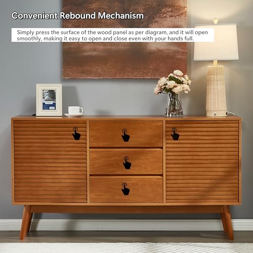 Wooden TV Stand with Adjustable Shelves, Console Table for Dining Living Room T821