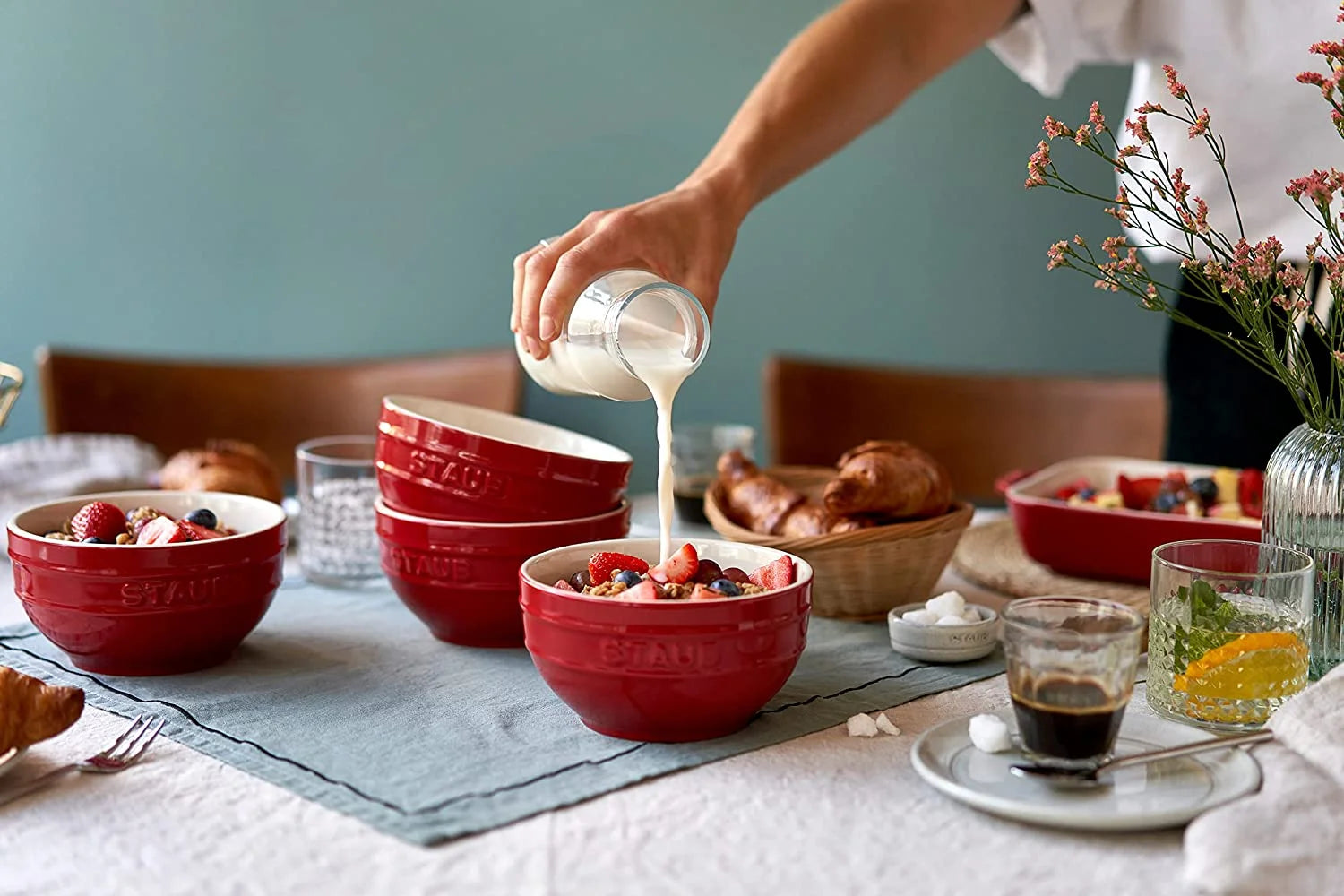 Ceramic Universal Bowl Set, 6.5-inch, Cherry, 32 Ounces Z454