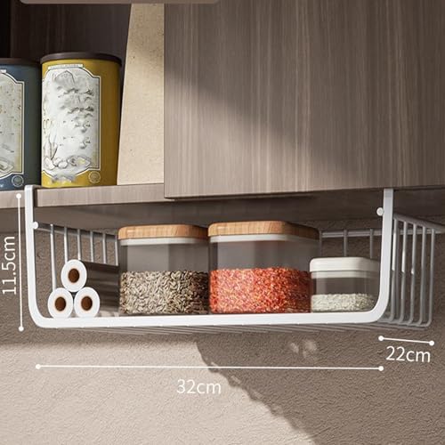 Metal Under Shelf Storage Basket Hanging Wire Basket for Kitchen Pantry Office Desk A8300