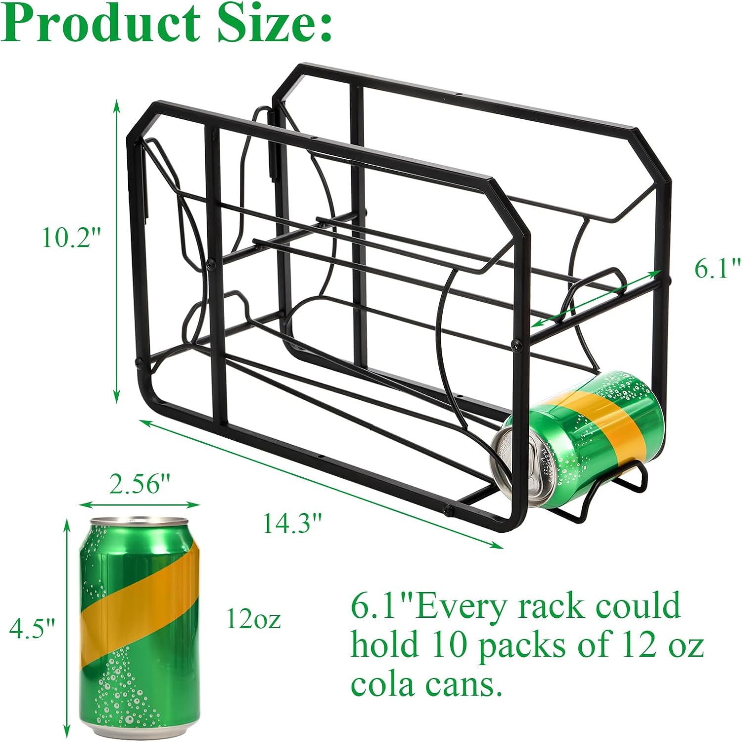 Can Rack Organizer, Stackable Can Storage Dispenser for Refrigerator, Kitchen, Pantry T2784
