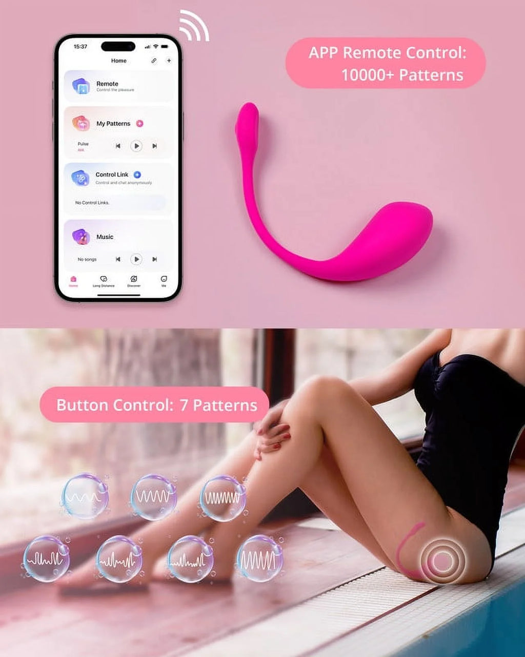 Wireless Bullet Vibrator for Women - Pink B8020