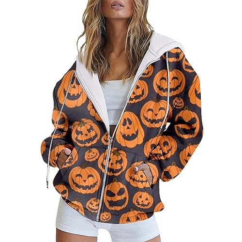Zip Up Hoodie Women Long Sleeve Oversized Sweatshirts Fleece Jacket Pockets 2024 Fall Outfits Fashion Clothes Light