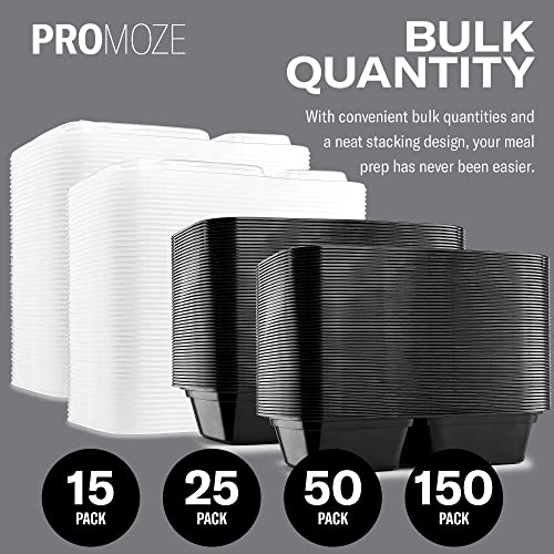 50-Pack Reusable Meal Prep Containers with Lids, 32 oz, 2 Compartment, BPA Free P405690