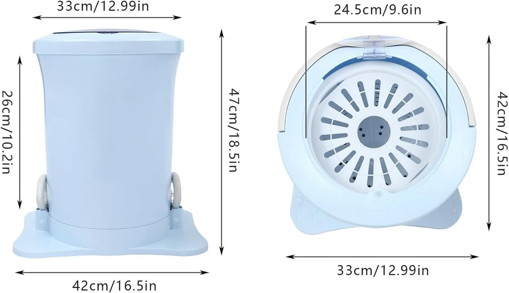 Manual Clothes Dryer, 12L Spin Dryer Foot Powered with Drain Hose, Compact for Apartments, Dorms, Travel P931057