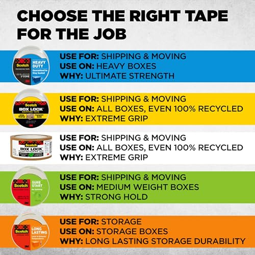 Heavy Duty Packaging Tape, 1.88" x 65.6 yd, Clear, 3" Core, 2 Rolls E597