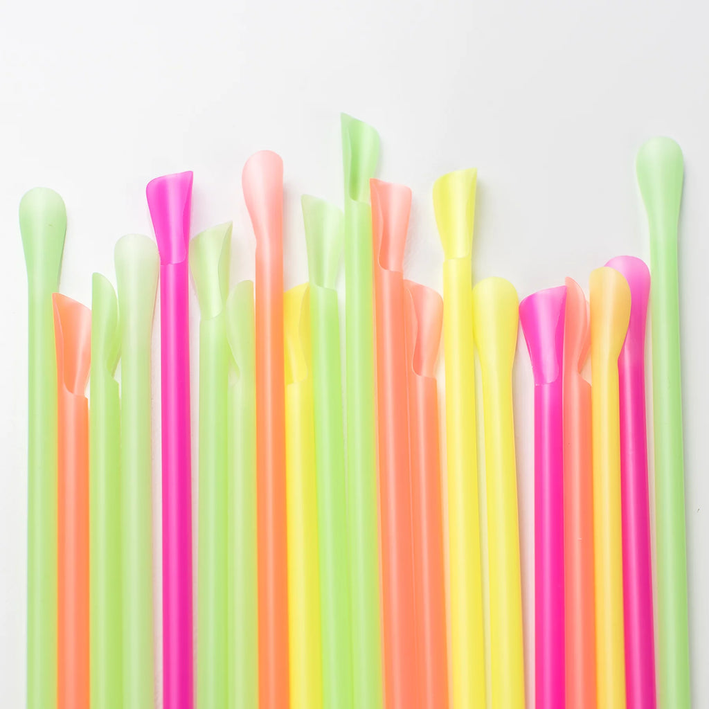 Snow Cone Syrup Party Kit, 3 x 16 oz, 20 Snow Cones with Spoon Straws V37424