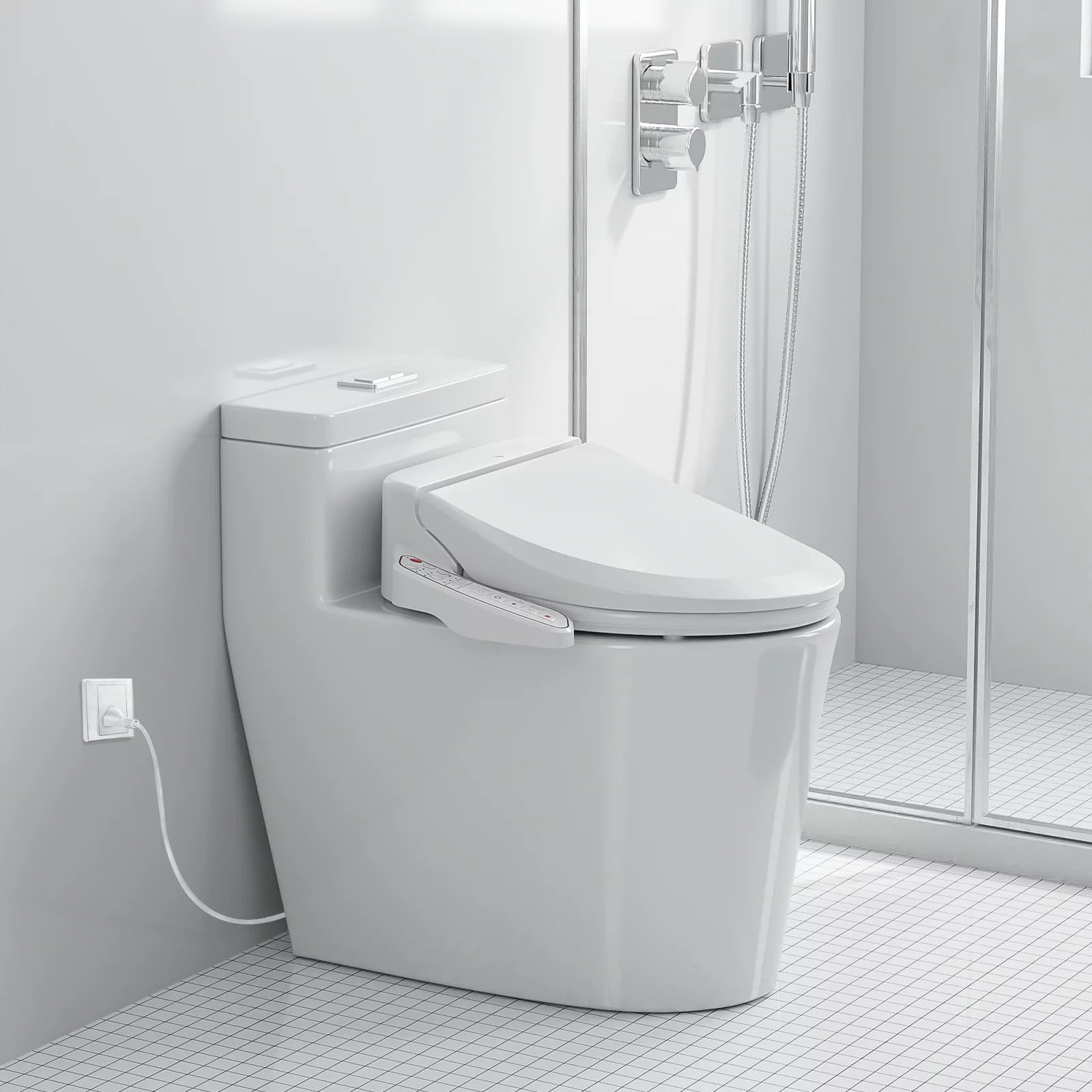 Elongated Smart Bidet Toilet Seat with Warm Water Dryer R732