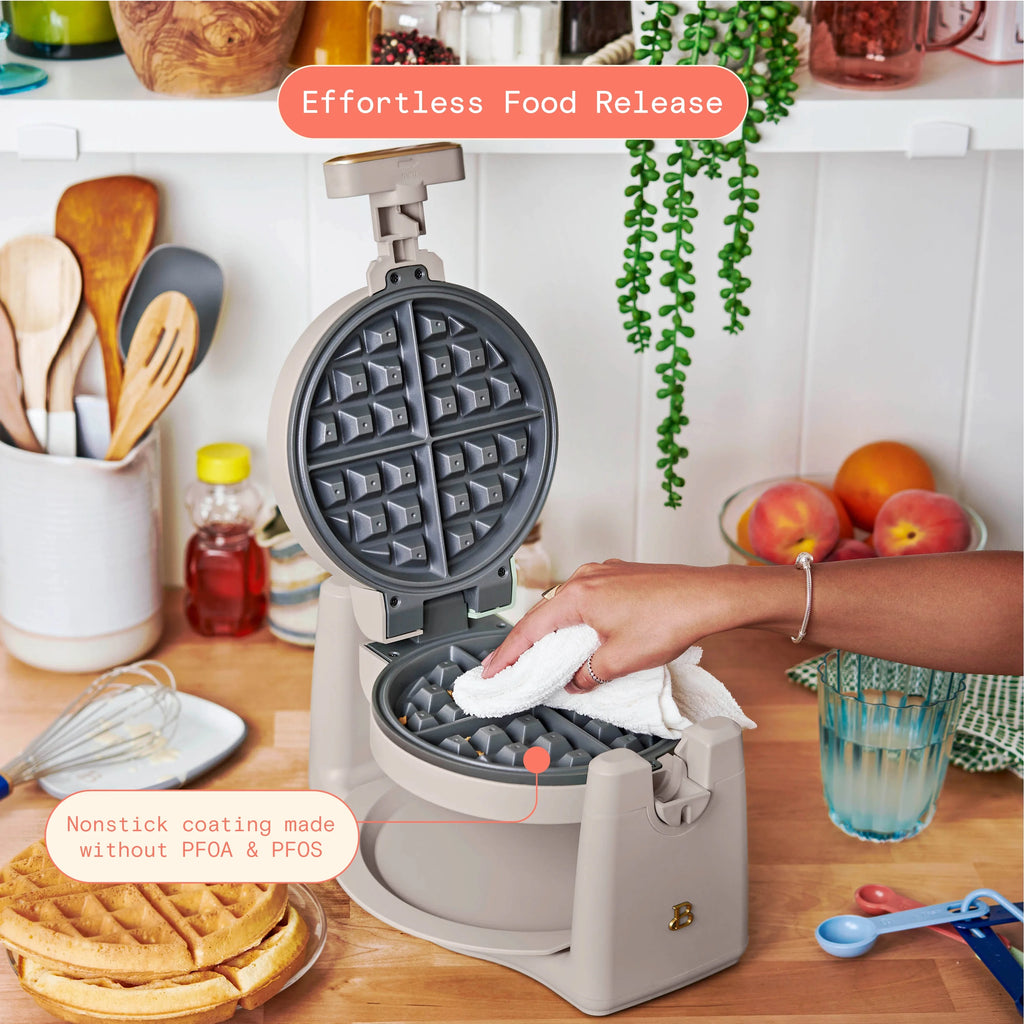 Rotating Belgian Waffle Maker, Porcini Taupe S6208