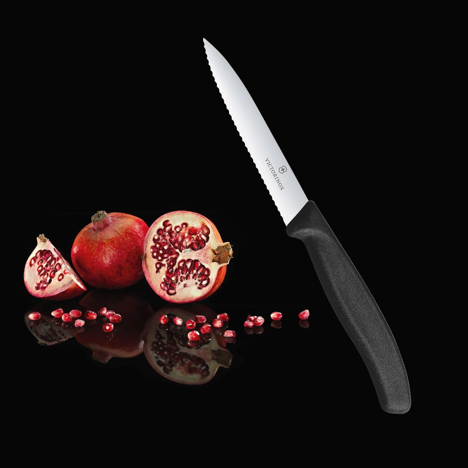 Swiss Classic Paring Knife 4" Serrated Blade Black C1301