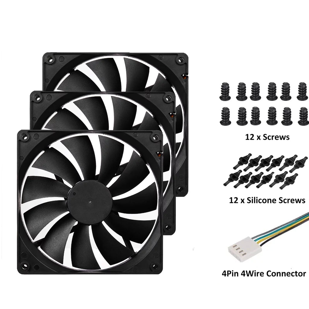 140mm PWM Computer Case Fan 3-Pack Black J32903