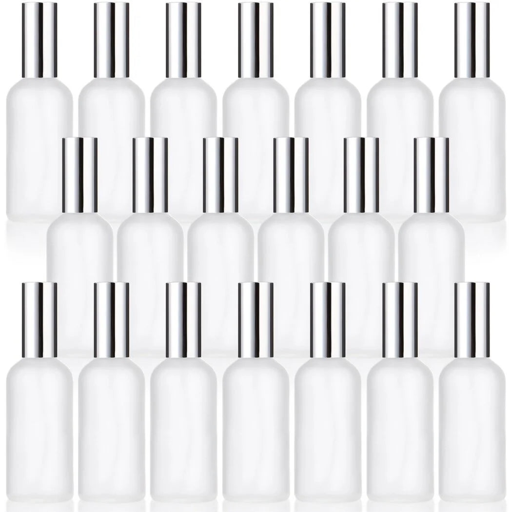 Frosted Glass Spray Bottles, Refillable Perfume Atomizer, 100 ml, 20 Pcs O537775