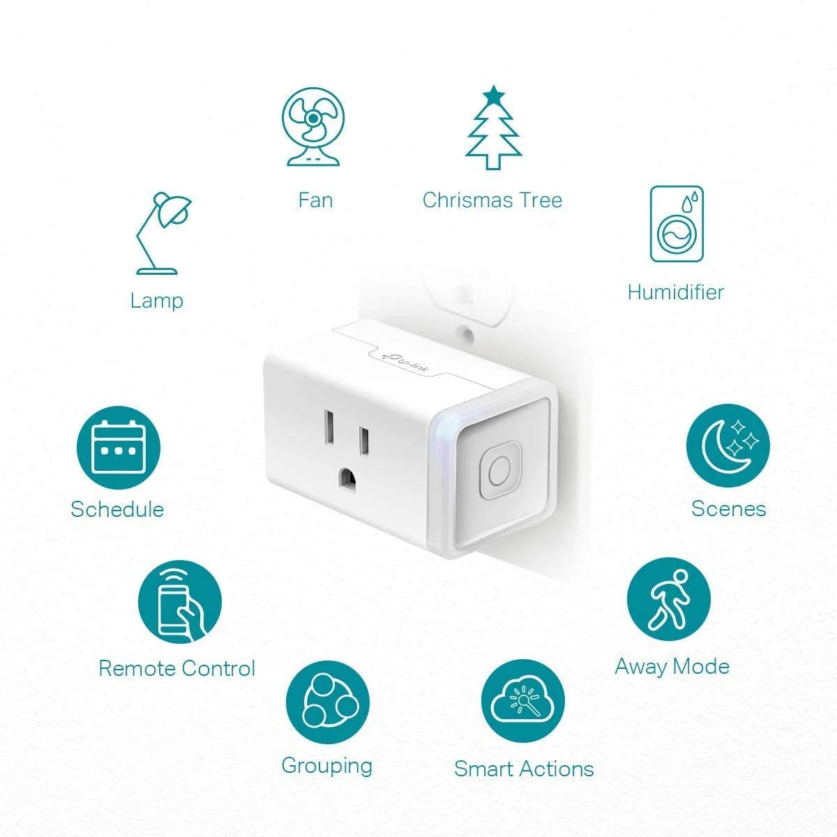Smart Plug Wi-Fi Outlet, Remote Control, 3-Pack, White F68259